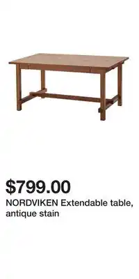 IKEA NORDVIKEN Extendable table, antique stain offer