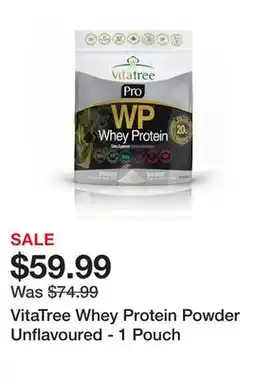 TSC Stores VitaTree Whey Protein Powder Unflavoured - 1 Pouch offer