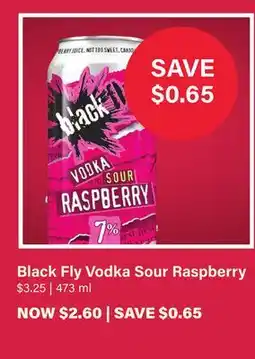 LCBO Black Fly Vodka Sour Raspberry offer