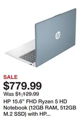 TSC Stores HP 15.6 FHD Ryzen 5 HD Notebook (12GB RAM, 512GB M.2 SSD) with HP Mouse and Windows Productivity offer