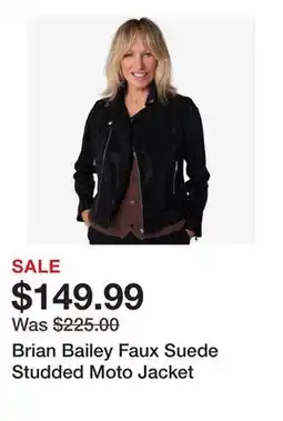 TSC Stores Brian Bailey Faux Suede Studded Moto Jacket offer