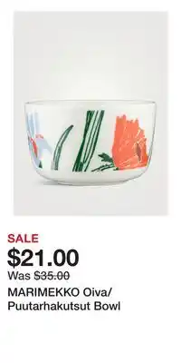 Holt Renfrew MARIMEKKO Oiva/Puutarhakutsut Bowl offer