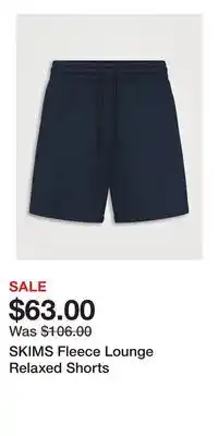 Holt Renfrew SKIMS Fleece Lounge Relaxed Shorts offer
