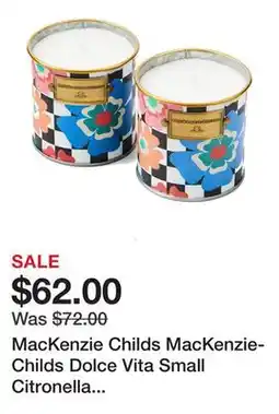 TSC Stores MacKenzie Childs MacKenzie-Childs Dolce Vita Small Citronella Candles (set of 2) offer
