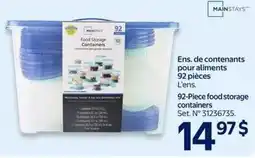 Walmart MAINSTAYS" 92-Piece food storage containers offer