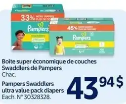 Walmart Pampers Swaddlers ultra value pack diapers offer
