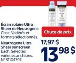 Walmart Neutrogena Neutrogena Ultra Sheer sunscreen offer