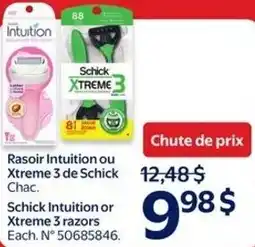 Walmart Schick Intuition or Xtreme 3 razors offer
