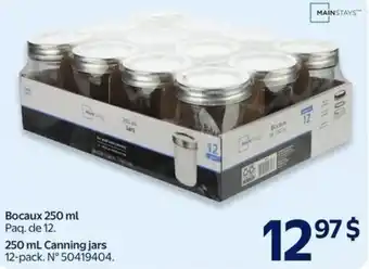Walmart Mainstays 250 ml canning jars n° 50419404. offer