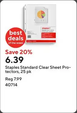 Staples Staples Standard Clear Sheet Protectors, 25 pk offer