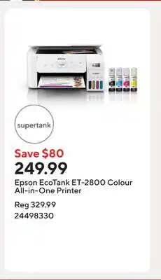 Staples Epson EcoTank ET-2800 Colour All-in-One Printer offer