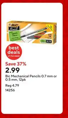 Staples Bic Mechanical Pencils 0.7 mm or 0.5 mm, 12pk offer