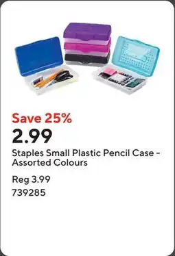 Staples Staples Small Plastic Pencil Case - Assorted Colours offer