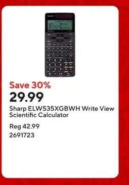 Staples Sharp ELW535XGBWH Write View Scientific Calculator offer