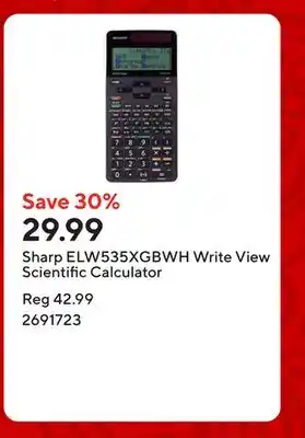 Staples Sharp ELW535XGBWH Write View Scientific Calculator offer