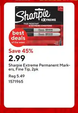 Staples Sharpie Extreme Permanent Markers, Fine Tip, 2pk offer