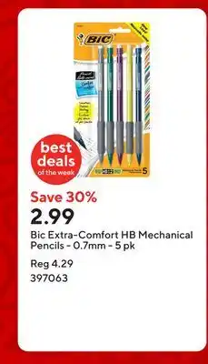 Staples Bic Extra-Comfort HB Mechanical Pencils - 0.7mm - 5 pk offer