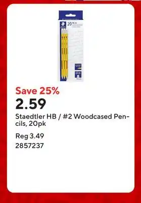 Staples Staedtler HB / #2 Woodcased Pencils, 20pk offer