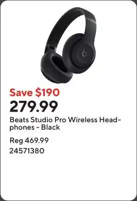 Staples Beats Studio Pro Wireless Headphones - Black offer