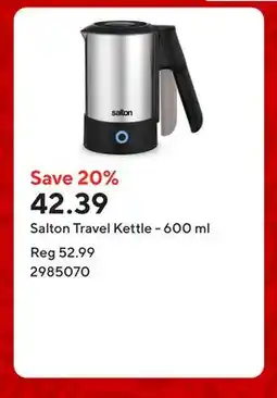 Staples Salton Travel Kettle - 600 ml offer