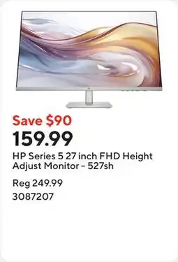 Staples HP Series 5 27 inch FHD Height Adjust Monitor - 527sh offer