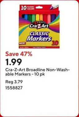 Staples Cra-Z-Art Broadline Non-Washable Markers - 10 pk offer