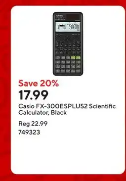 Staples Casio FX-300ESPLUS2 Scientific Calculator, Black offer