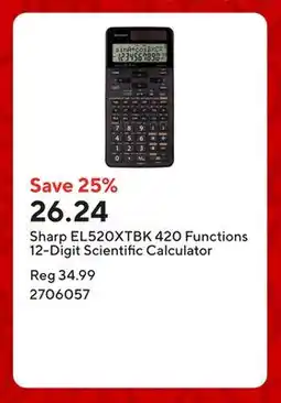 Staples Sharp EL520XTBK 420 Functions 12-Digit Scientific Calculator offer