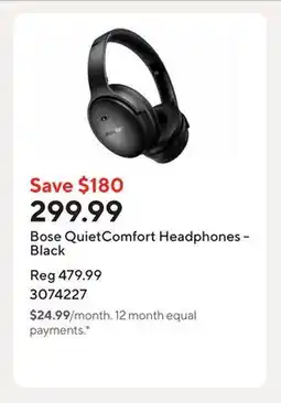 Staples Bose QuietComfort Headphones - Black offer