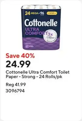 Staples Cottonelle Ultra Comfort Toilet Paper - Strong - 24 Rolls/pk offer