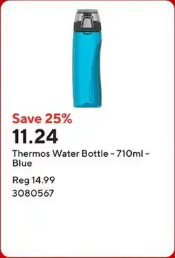 Staples Thermos Water Bottle - 710ml - Blue offer