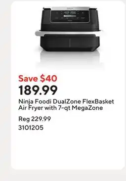 Staples Ninja Foodi DualZone FlexBasket Air Fryer with 7-qt MegaZone offer