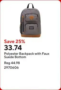 Staples Polyester Backpack with Faux Suede Bottom offer