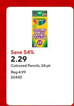 Staples Coloured Pencils, 24 pk offer