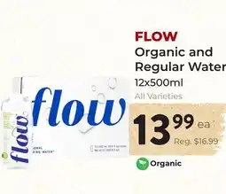 Marche Leo's FLOW Organic and Regular Water offer