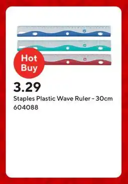 Staples Staples Plastic Wave Ruler - 30cm offer