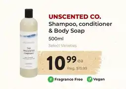 Marche Leo's UNSCENTED CO. Shampoo, conditioner & Body Soap offer
