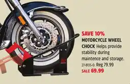 Canadian Tire MotoMaster MOTORCYCLE WHEEL CHOCK offer