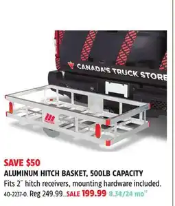 Canadian Tire Motomaster ALUMINUM HITCH BASKET, 500LB CAPACITY offer