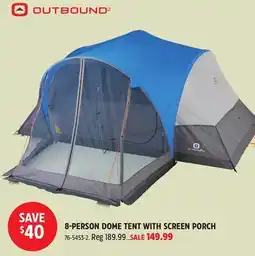 Canadian Tire Outbound 8-PERSON DOME TENT WITH SCREEN PORCH offer