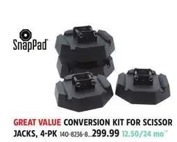 Canadian Tire SnapPad CONVERSION KIT FOR SCISSOR JACKS, 4-PK offer