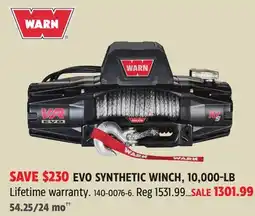 Canadian Tire Warn EVO SYNTHETIC WINCH, 10,000-LB offer