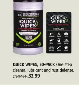 Canadian Tire Allen QUICK WIPES, 50-PACK offer