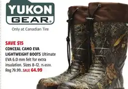 Canadian Tire Yukon CONCEAL CAMO EVA LIGHTWEIGHT BOOTS offer