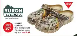 Canadian Tire Yukon REALTREE CAMP CLOGS offer