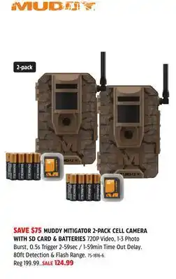 Canadian Tire MUDDY MITIGATOR 2-PACK CELL CAMERA WITH SD CARD & BATTERIES Range offer