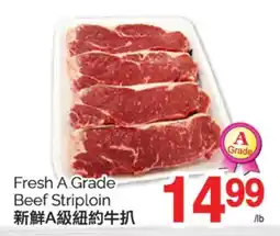 T&T Supermarket FRESH A GRADE BEEF STRIPLOIN offer
