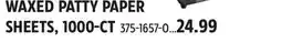 Canadian Tire Weston WAXED PATTY PAPER SHEETS, 1000-CT offer