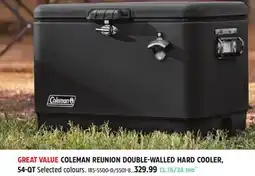 Canadian Tire COLEMAN REUNION DOUBLE-WALLED HARD COOLER, 54-QT offer