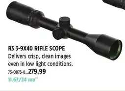 Canadian Tire Bushnell R3 3-9X40 RIFLE SCOPE offer